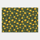 Vibrant Lemon Citrus Tree Pattern Inpakpapier Vel (Voorkant)