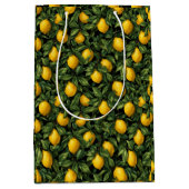 Vibrant Lemon Citrus Tree Pattern Medium Cadeauzakje (Voorkant)