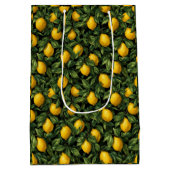 Vibrant Lemon Citrus Tree Pattern Medium Cadeauzakje (Achterkant)