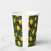 Vibrant Lemon Citrus Tree Pattern Papieren Bekers (Links)