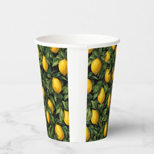 Vibrant Lemon Citrus Tree Pattern Papieren Bekers (Rechts)