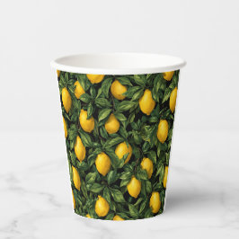 Vibrant Lemon Citrus Tree Pattern Papieren Bekers