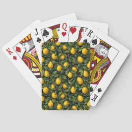 Vibrant Lemon Citrus Tree Pattern Pokerkaarten