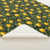 Vibrant Lemon Citrus Tree Pattern Sherpa Deken (3/4)