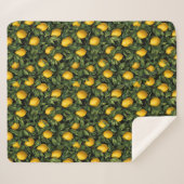 Vibrant Lemon Citrus Tree Pattern Sherpa Deken (Voorkant (horizontaal))