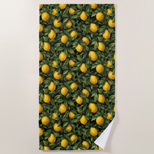 Vibrant Lemon Citrus Tree Pattern Strandlaken (Voorkant)