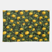 Vibrant Lemon Citrus Tree Pattern Theedoek (Horizontaal)
