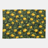 Vibrant Lemon Citrus Tree Pattern Theedoek (Horizontaal)