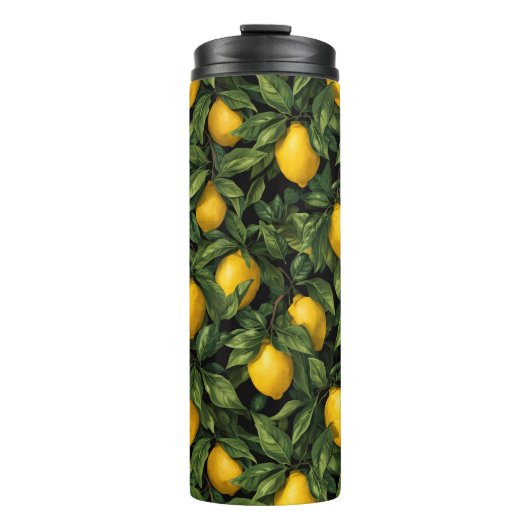 Vibrant Lemon Citrus Tree Pattern Thermosbeker (Voorkant)