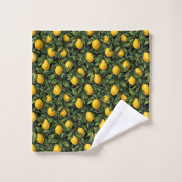 Vibrant Lemon Citrus Tree Pattern Washandje