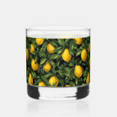 Vibrant Lemon Citrus Tree Pattern Whisky Glas (Voorkant)