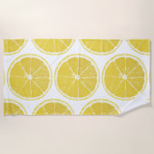 Vibrant Lemon Slice Pattern Summer Beach Towel Strandlaken (Voorkant)