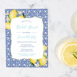 Vibrant Lemons Geel Blauwgroen Vrijgezellenfeest Kaart