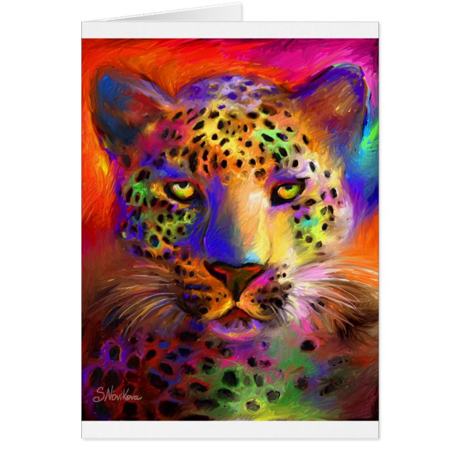 Vibrant Leopard schilderij (Voorkant)