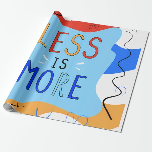 Vibrant "Less Is More" Abstract Graphic Cadeaupapier (Uitgerold)