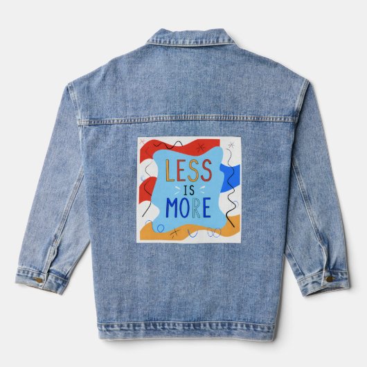 Vibrant "Less Is More" Abstract Graphic Denim Jacket (Achterkant)