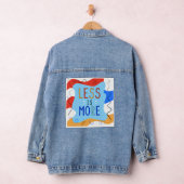Vibrant "Less Is More" Abstract Graphic Denim Jacket (Hangar)