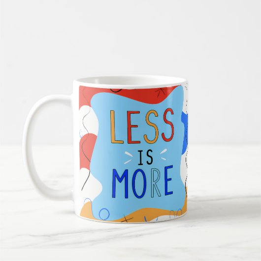 Vibrant "Less Is More" Abstract Graphic Koffiemok (Links)