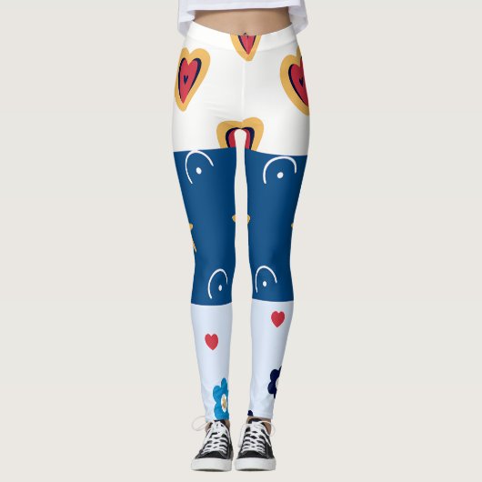 Vibrant "Less Is More" Abstract Graphic Leggings (Voorkant)