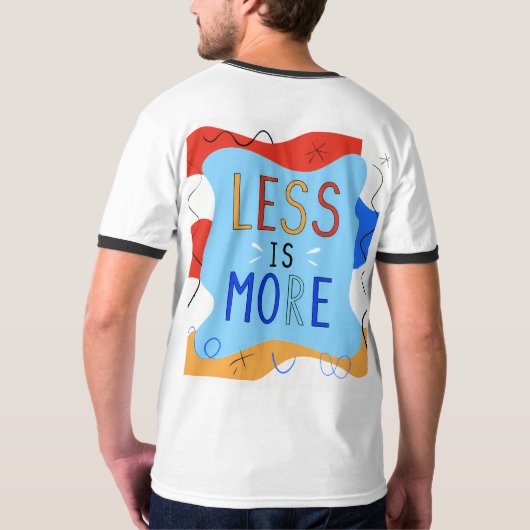 Vibrant "Less Is More" Abstract Graphic T-shirt (Achterkant)