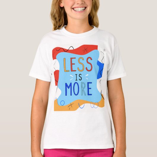 Vibrant "Less Is More" Abstract Graphic T-shirt (Voorkant)