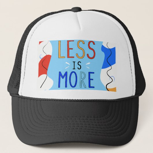 Vibrant "Less Is More" Abstract Graphic Trucker Pet (Voorkant)