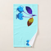 Vibrant lichtblauwe kersen bad handdoek (Handdoek)
