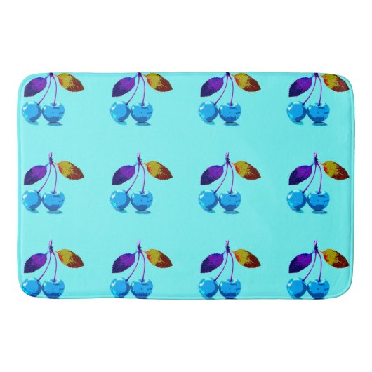 Vibrant lichtblauwe kersen badmat (Voorkant)