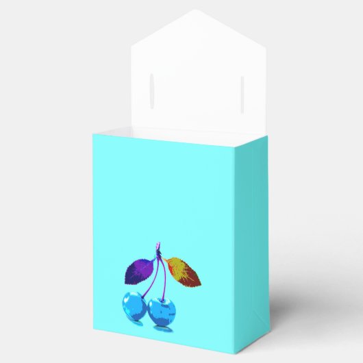 Vibrant lichtblauwe kersen bedankdoosjes (Geopend)