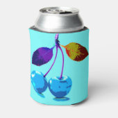 Vibrant lichtblauwe kersen blikjeskoeler (Blikje Achterkant)