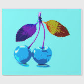 Vibrant lichtblauwe kersen cadeaupapier (Vlak)