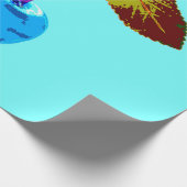 Vibrant lichtblauwe kersen cadeaupapier (Hoek)