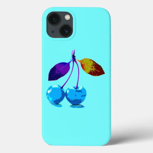 Vibrant lichtblauwe kersen Case-Mate iPhone case (Achterkant)