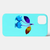 Vibrant lichtblauwe kersen Case-Mate iPhone case (Achterkant (horizontaal))