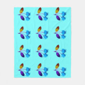 Vibrant lichtblauwe kersen fleece deken (Voorkant)
