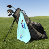 Vibrant lichtblauwe kersen golfhanddoek (Groen)