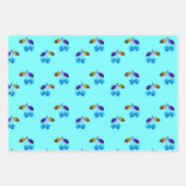 Vibrant lichtblauwe kersen inpakpapier vel (Voorkant 3)