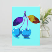 Vibrant lichtblauwe kersen kaart (Staand voorkant)