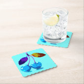 Vibrant lichtblauwe kersen kartonnen onderzetters (Insitu)