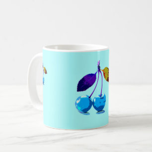 Vibrant lichtblauwe kersen koffiemok