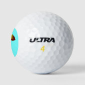 Vibrant lichtblauwe kersen pop kunst golfballen (Logo)