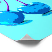 Vibrant lichtblauwe kersen poster (Hoek)