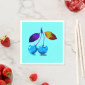 Vibrant lichtblauwe kersen servet (Insitu)