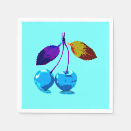 Vibrant lichtblauwe kersen servet