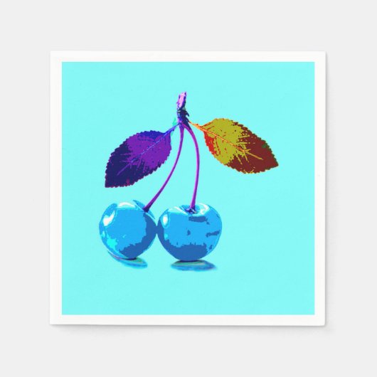 Vibrant lichtblauwe kersen servet (Voorkant)