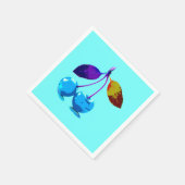 Vibrant lichtblauwe kersen servet (Hoek)