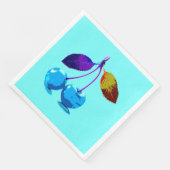 Vibrant lichtblauwe kersen servet (Hoek)