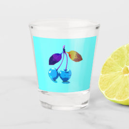 Vibrant lichtblauwe kersen shot glas