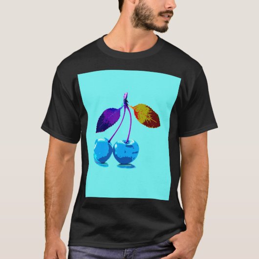 Vibrant lichtblauwe kersen t-shirt (Voorkant)