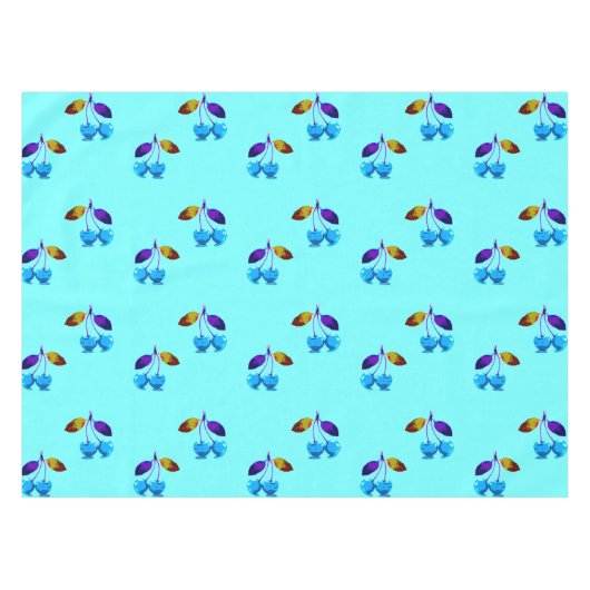 Vibrant lichtblauwe kersen tafelkleed (Voorkant (Horizontaal))